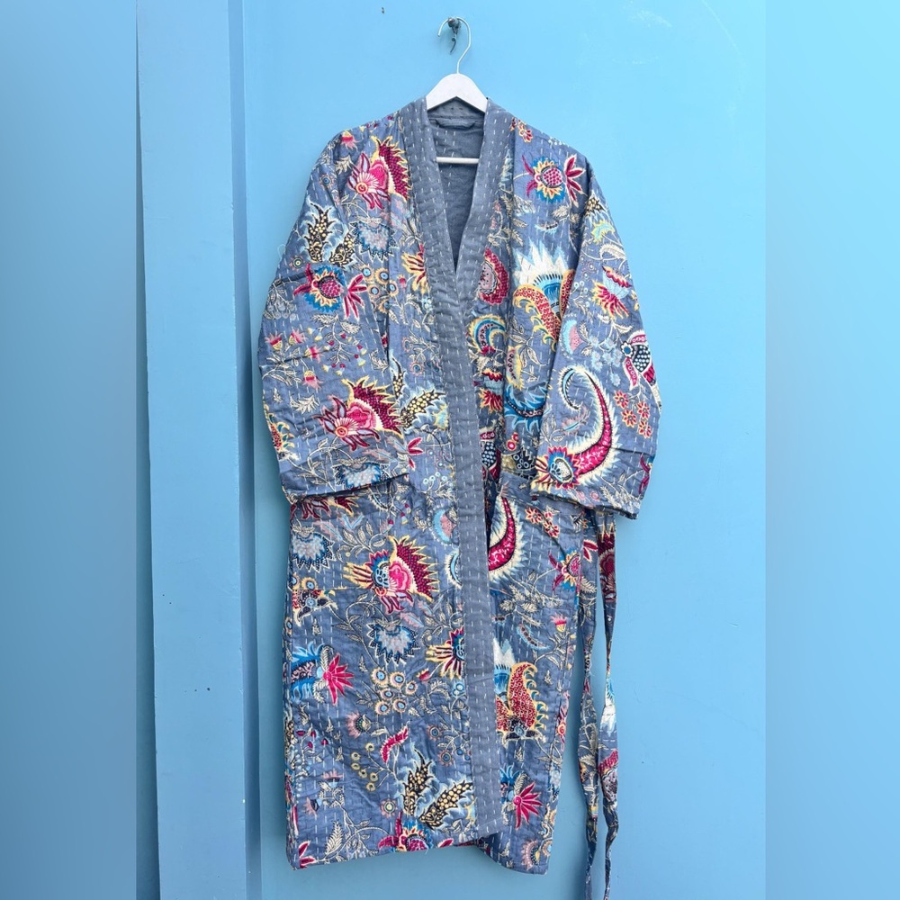 Hand Stitched Cotton Kantha Kimono